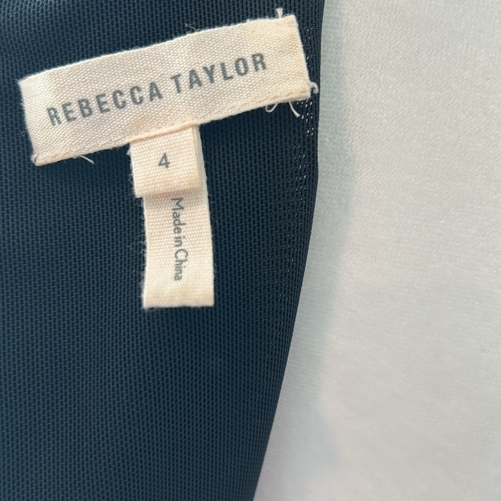 Rebecca Taylor Black V-Neck Texture Knit Fit & Flare Stretch Dress Size 4 - Picture 4 of 10